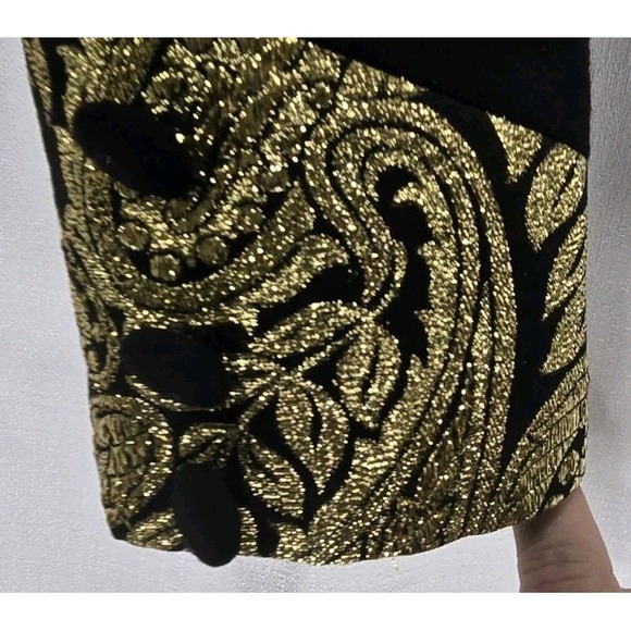 Vintage Hobby Horse Western Rodeo Show Jacket Blazer Black Gold Metallic Large - Picture 5 of 9